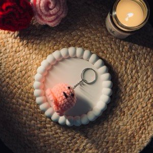 Pink Octopus Crochet Keychain